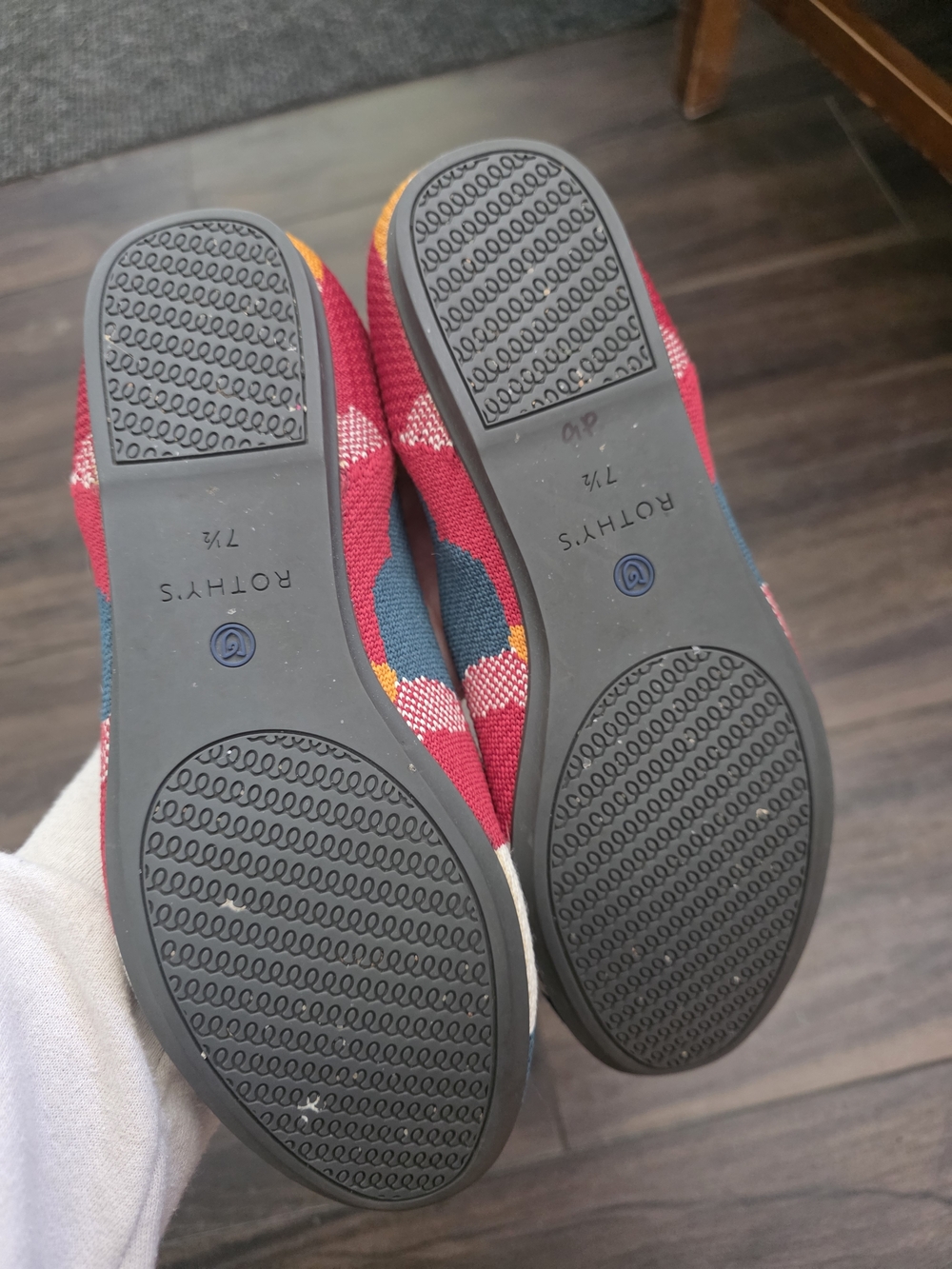 Rothy's Multicolor Patterned Knit Slip-On Flats - Picture 5 of 5